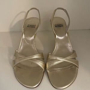 Original Stuart Weitzman, Strappy Silver Heeled Sandals